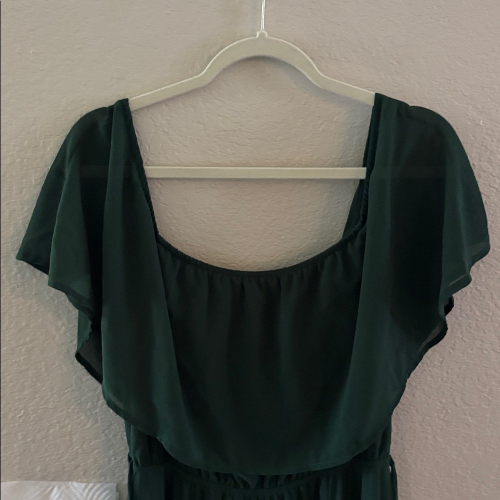 Baltic Born Elegant Dark Green Dress Off Shoulder Flexibility with slit